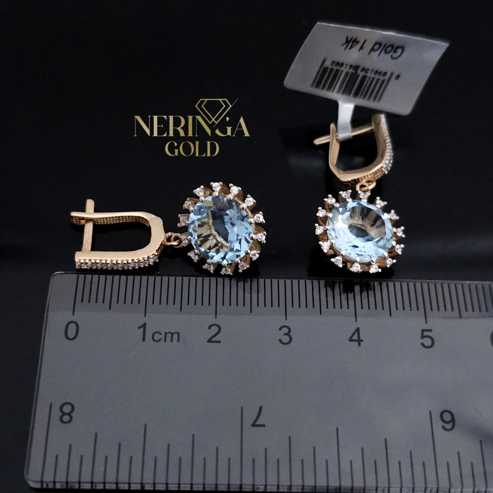 Rose gold english lock earrings #69491