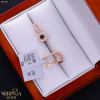 Rose gold english lock earrings #69487