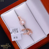 Rose gold english lock earrings #69490