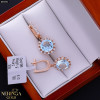 Rose gold english lock earrings #69491