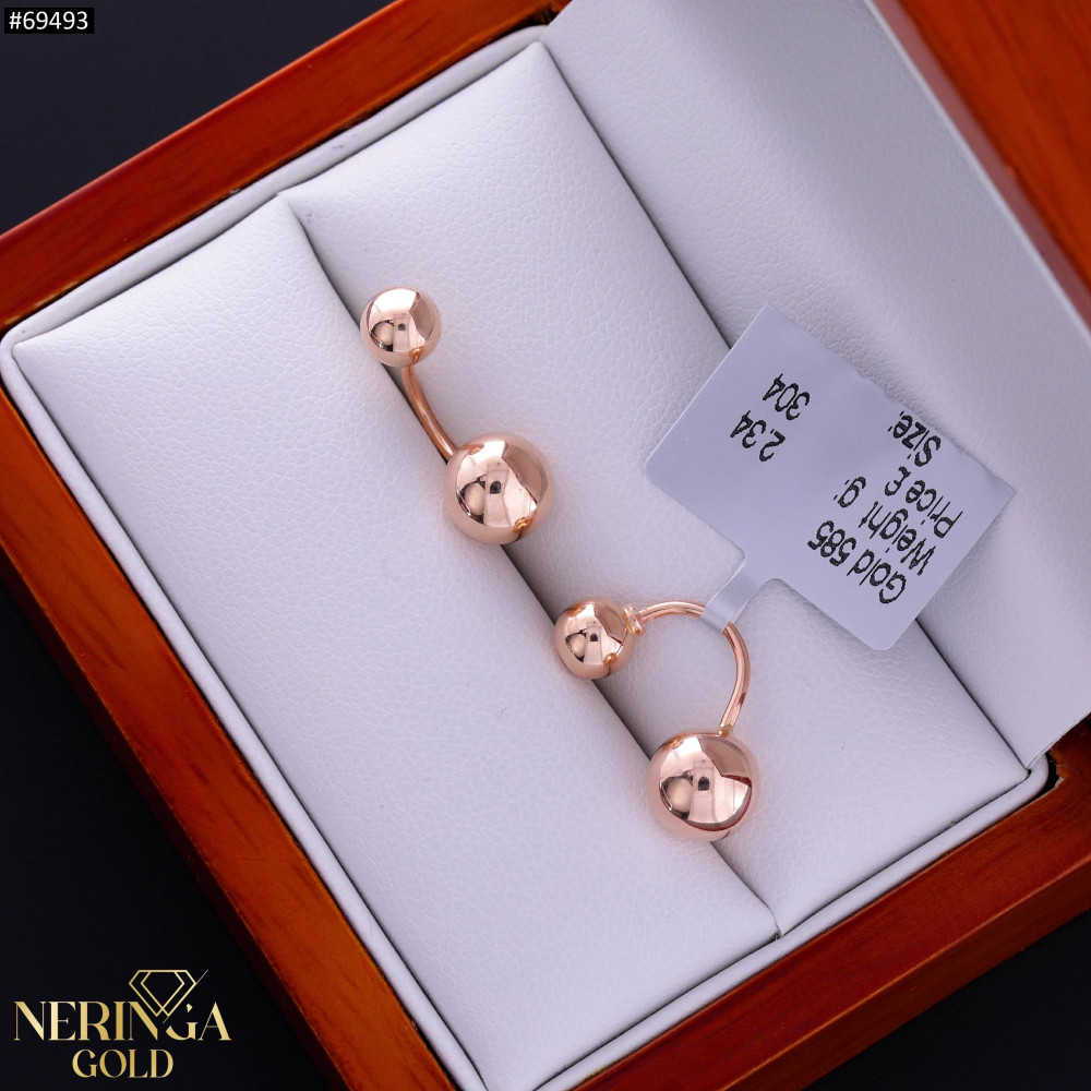 Rose gold earring #69493