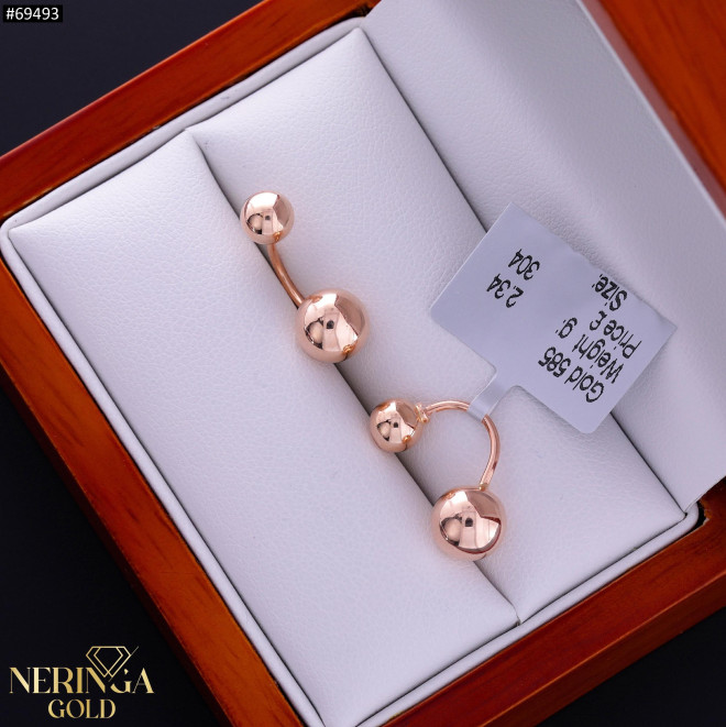 Rose gold earring #69493