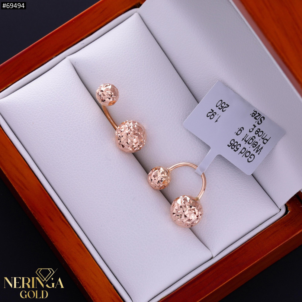 Rose gold earring #69494