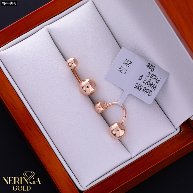 Rose gold earring #69496