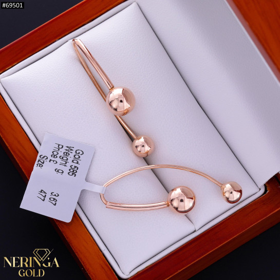 Rose gold earring #69501