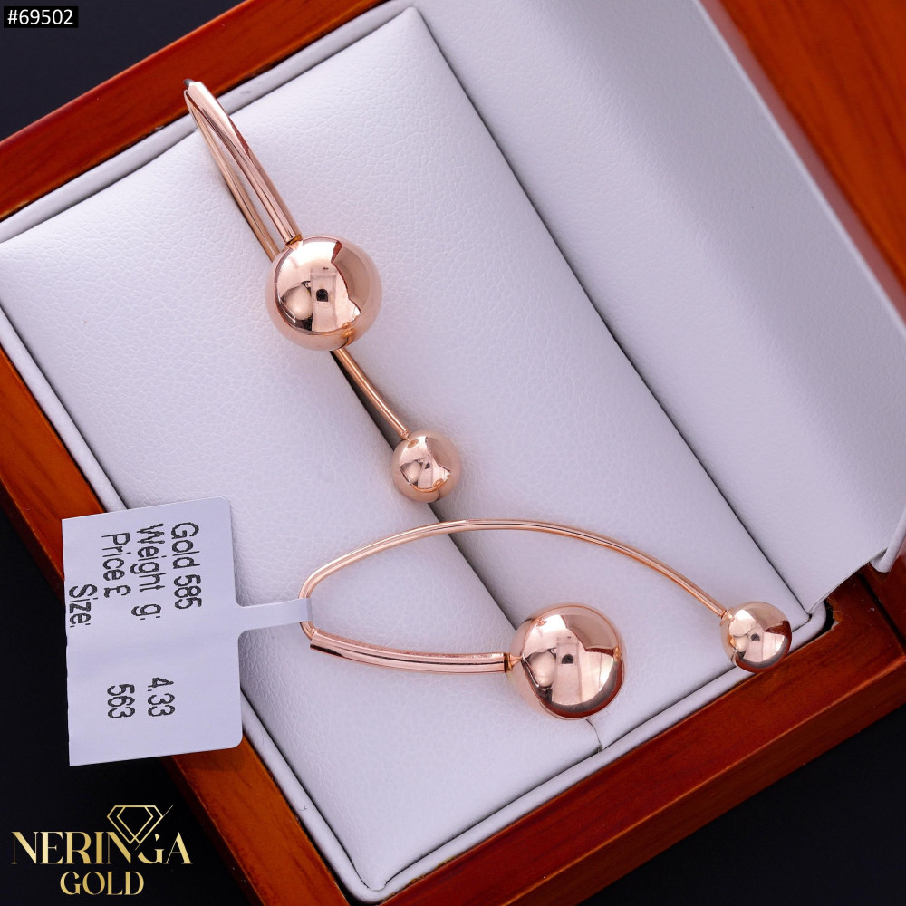 Rose gold earring #69502