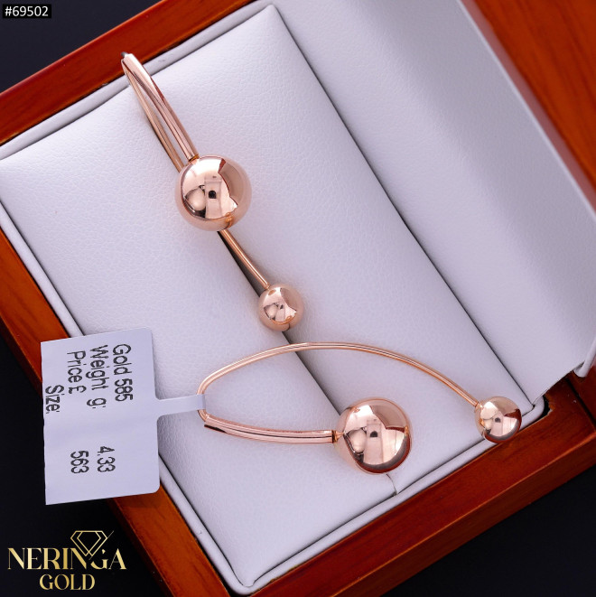 Rose gold earring #69502