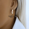 Rose gold english lock earrings #69523