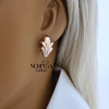Rose gold english lock earrings #69529