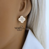 Rose gold english lock earrings #69519