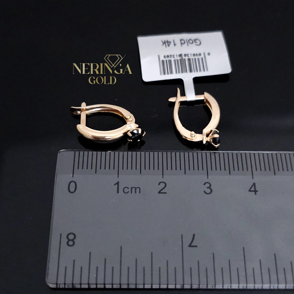 Rose gold english lock earrings #69527