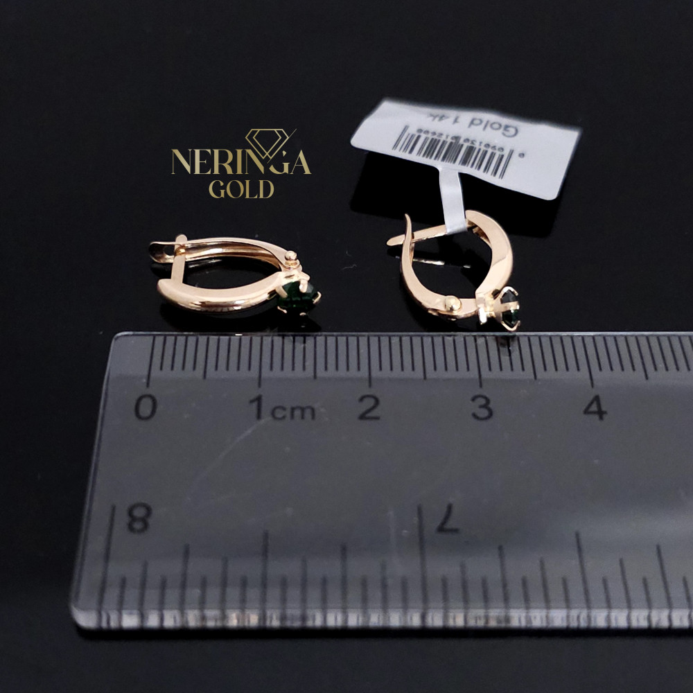 Rose gold english lock earrings #69526