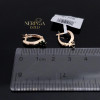 Rose gold english lock earrings #69526