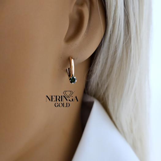 Rose gold english lock earrings #69526