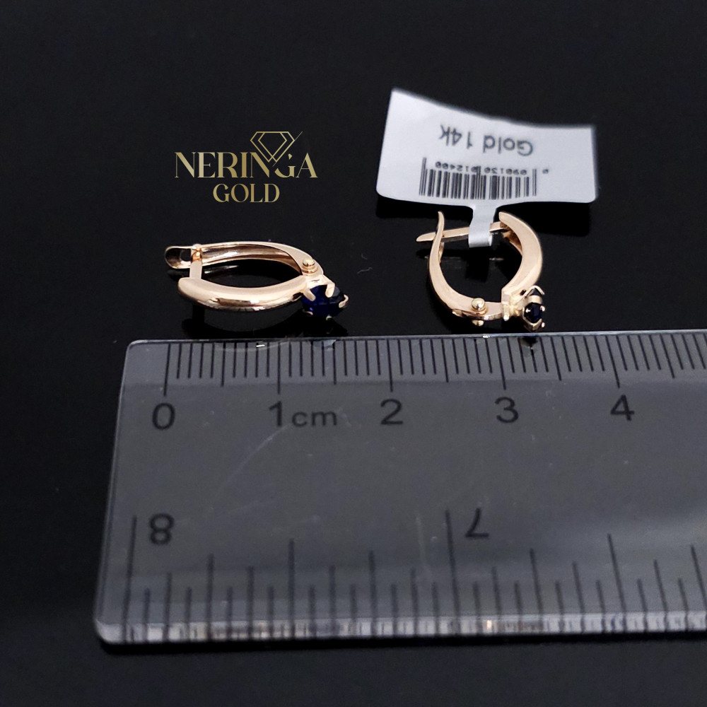 Rose gold english lock earrings #69524