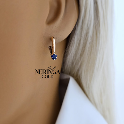 Rose gold english lock earrings #69524