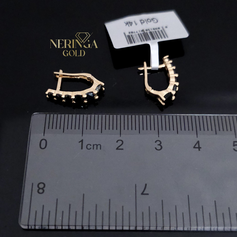 Rose gold english lock earrings #69521