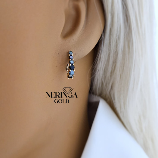 Rose gold english lock earrings #69521