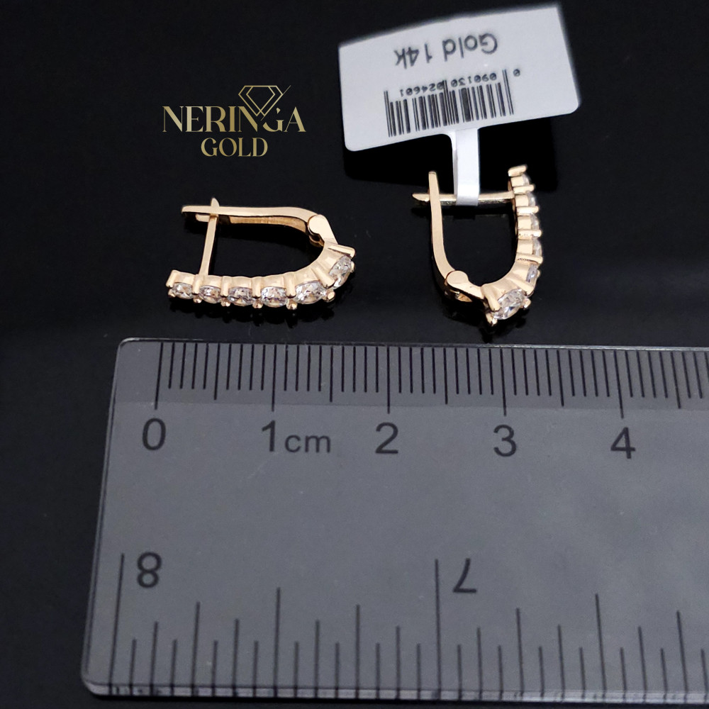 Rose gold english lock earrings #69520