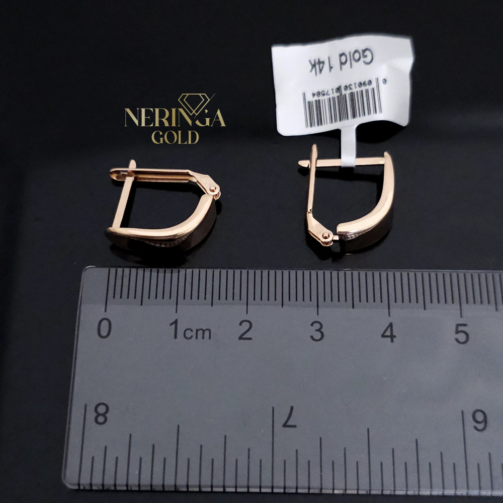 Rose gold english lock earrings #69531