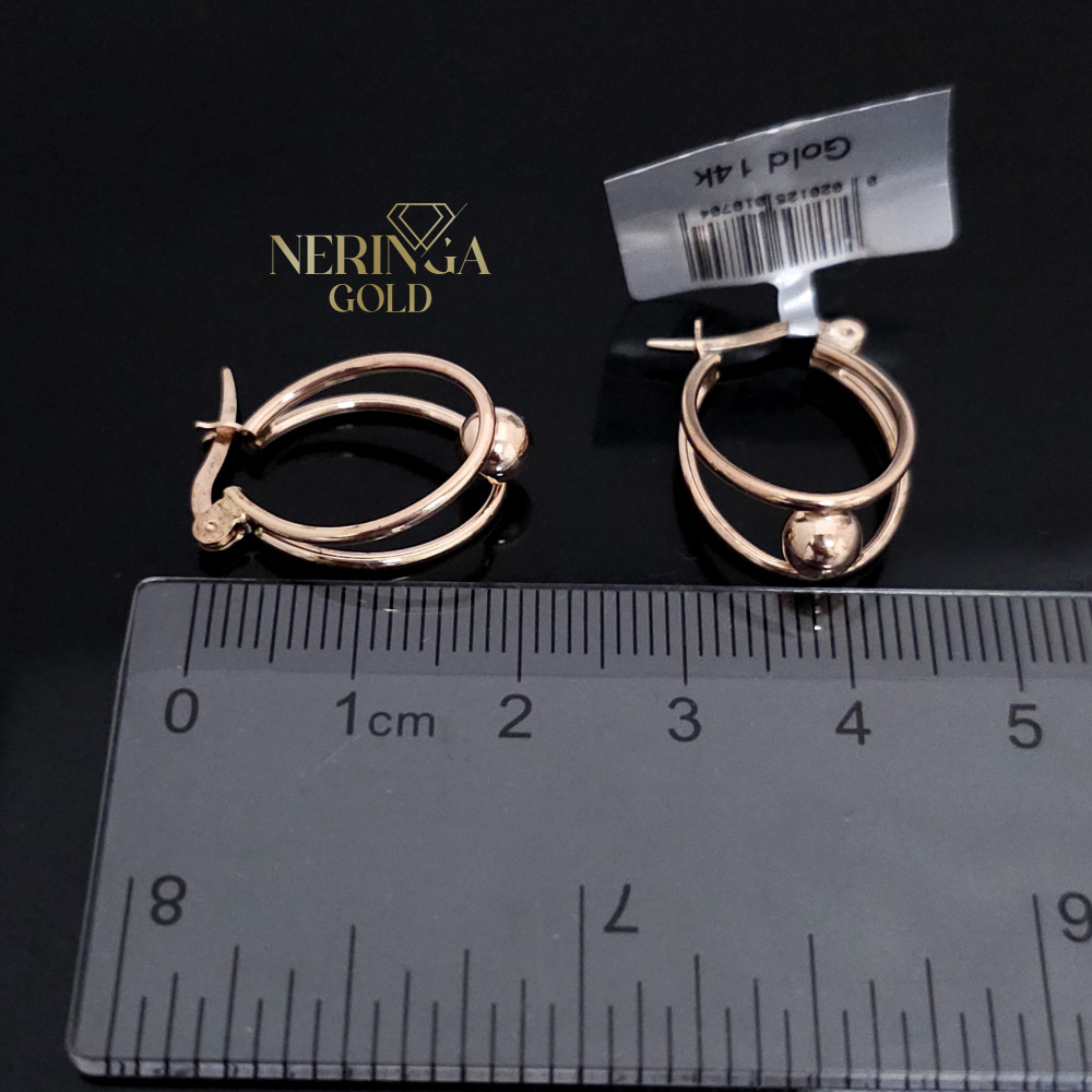Rose gold earring #69518