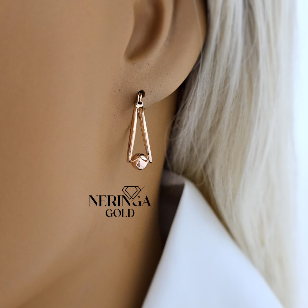 Rose gold earring #69518