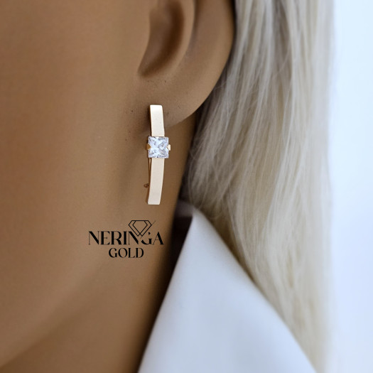 Rose gold earring #69517