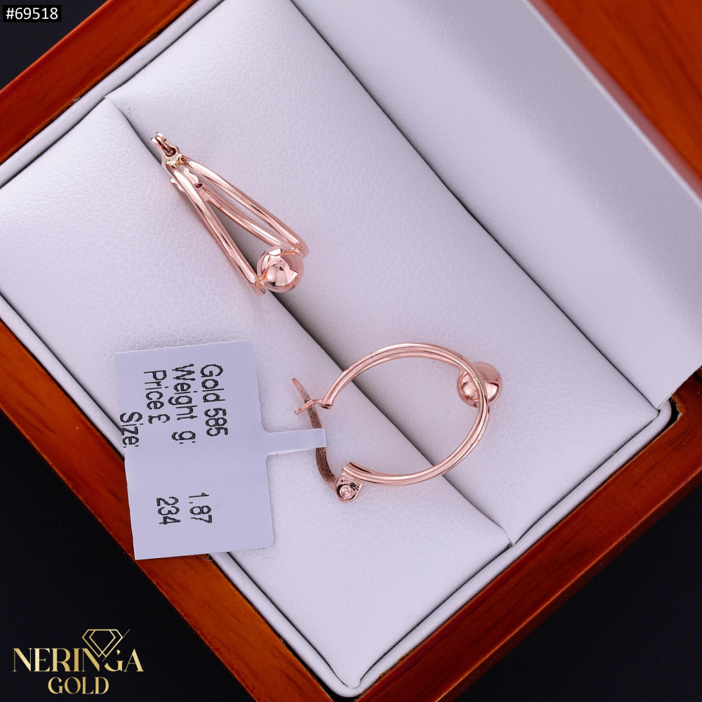 Rose gold earring #69518