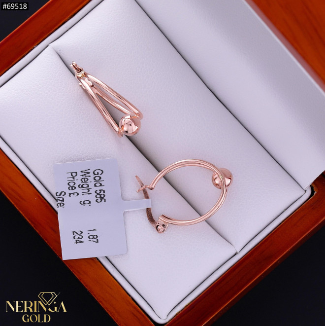 Rose gold earring #69518