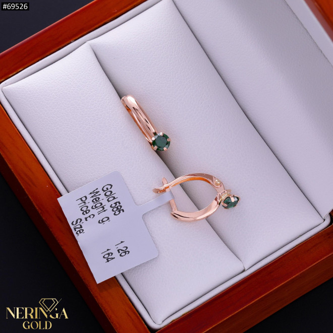 Rose gold english lock earrings #69526