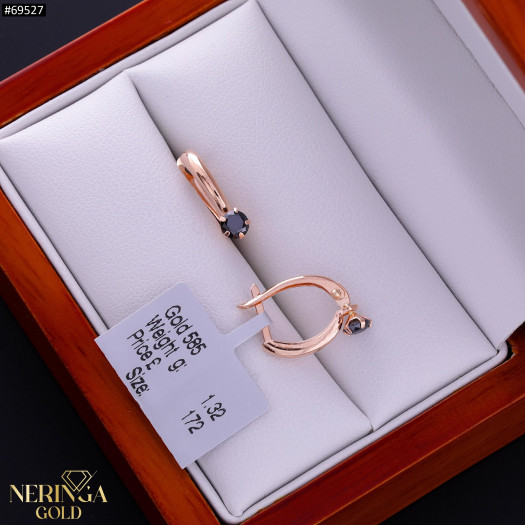 Rose gold english lock earrings #69527