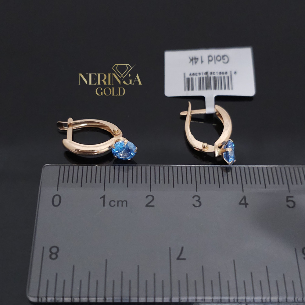 Rose gold english lock earrings #69653