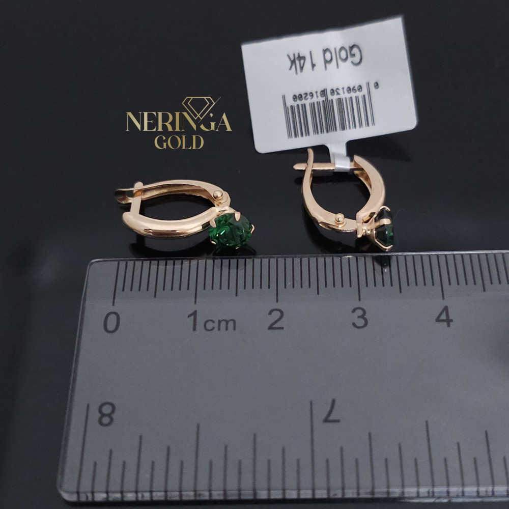 Rose gold english lock earrings #69651