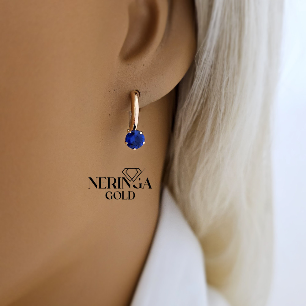 Rose gold english lock earrings #69650