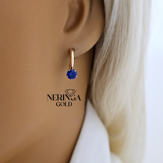Rose gold english lock earrings #69650