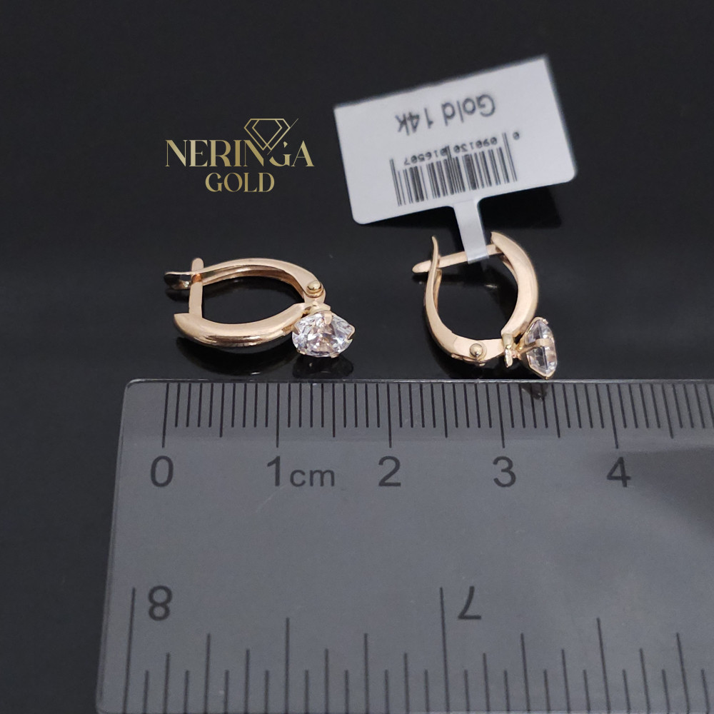 Rose gold english lock earrings #69652