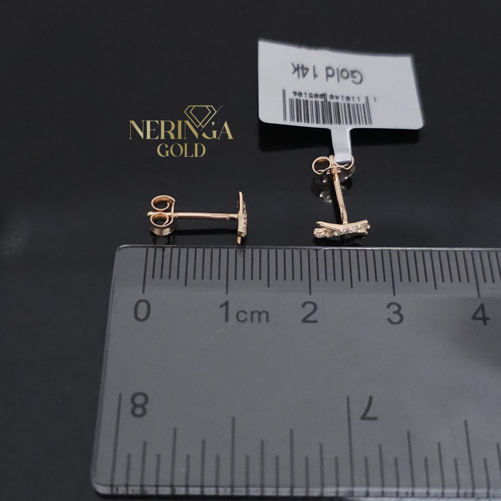 Rose gold stud earrings #69629