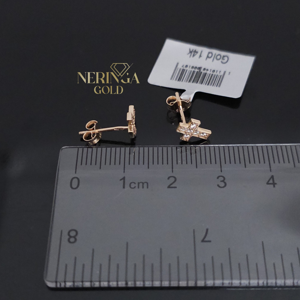 Rose gold stud earrings #69635