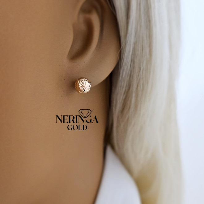 Rose gold stud earrings #69627