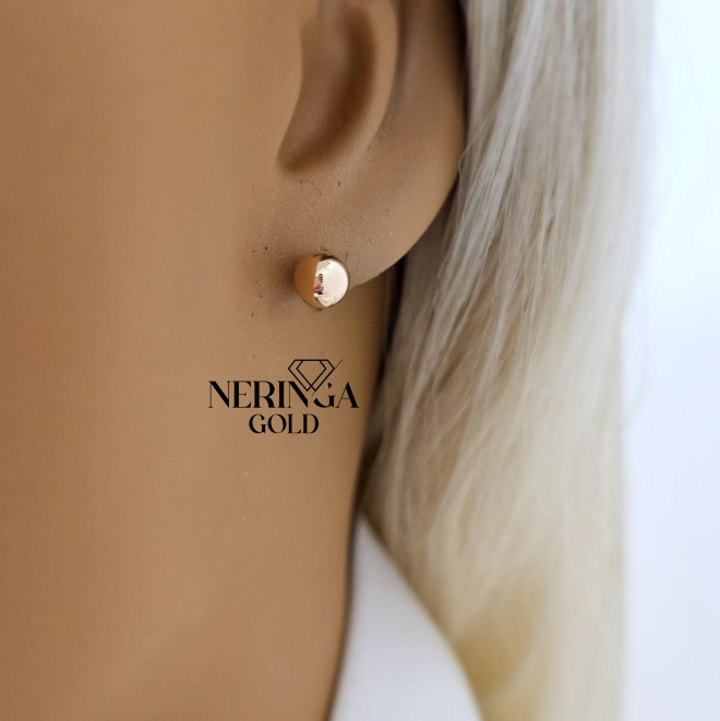Rose gold stud earrings #69626