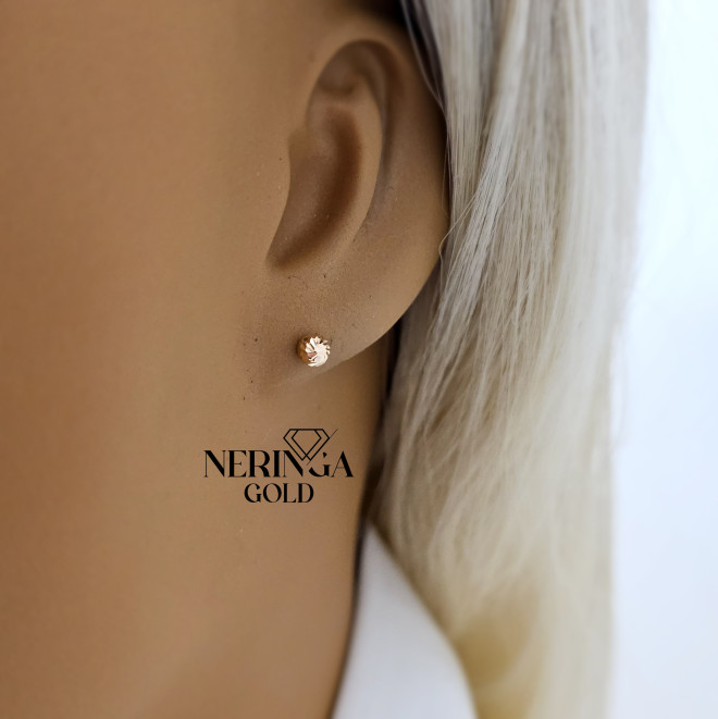 Rose gold stud earrings #69620