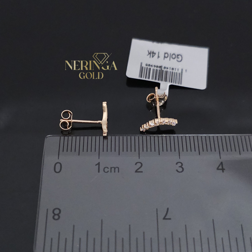 Rose gold stud earrings #69631