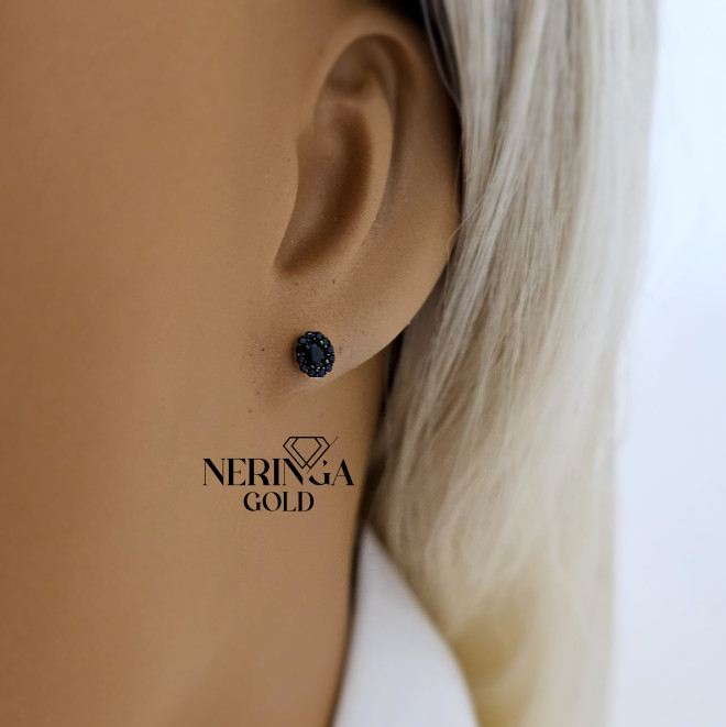 Rose gold stud earrings #69623