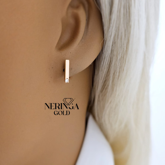 Rose gold stud earrings #69633