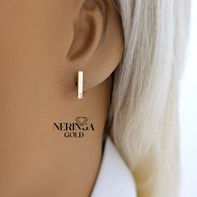 Rose gold stud earrings #69633
