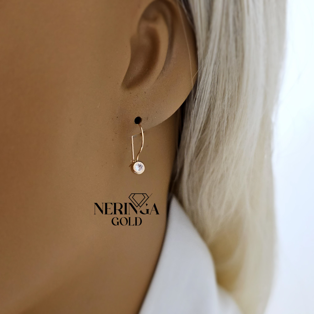 Rose gold earring #69648