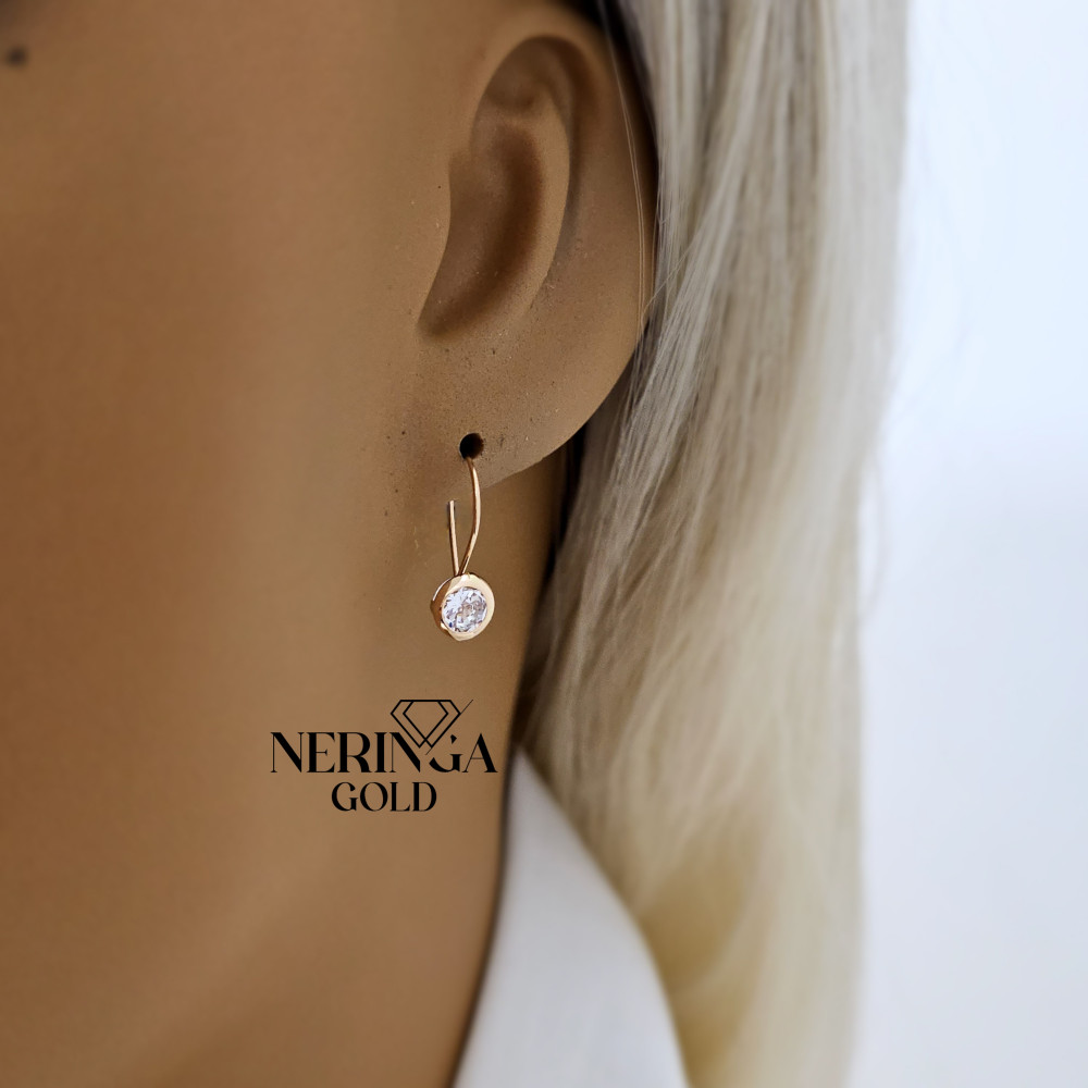 Rose gold earring #69643