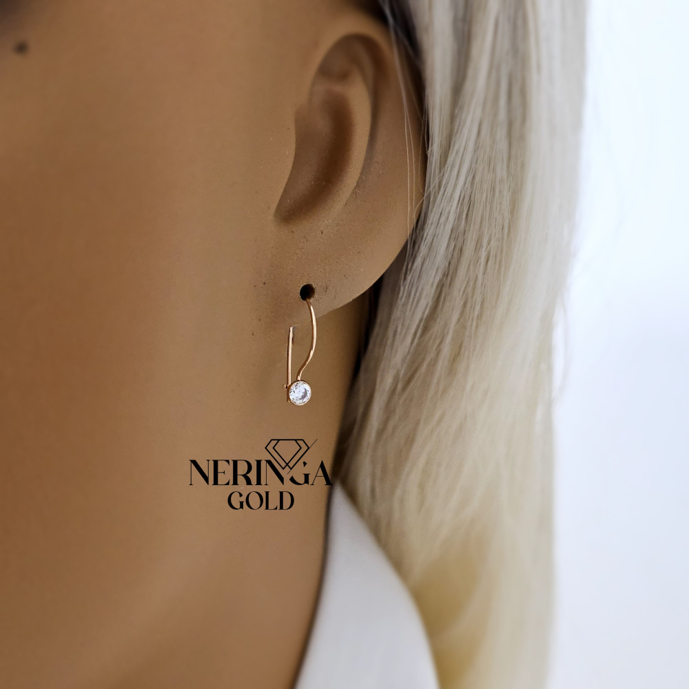 Rose gold earring #69646