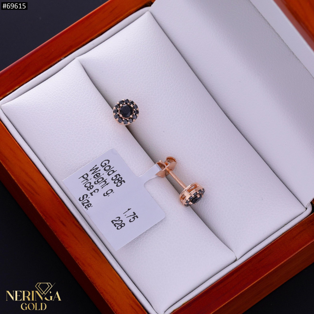 Rose gold stud earrings #69615