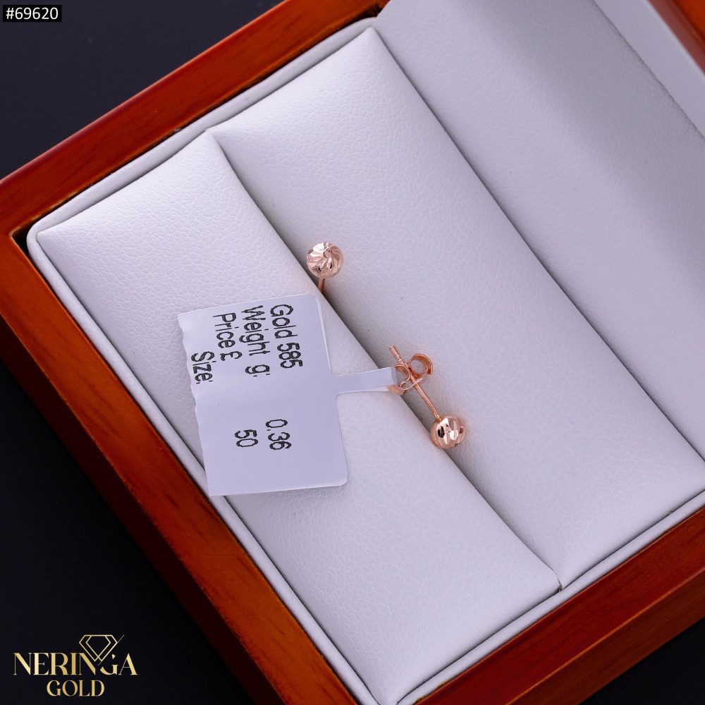 Rose gold stud earrings #69620